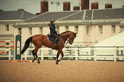 Rider tests out the field of play